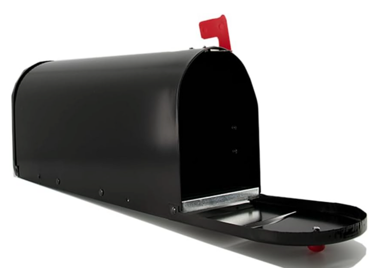 Locking Mailbox Rural Black Metal Rural Mailbox with Lock Bracket, Double Door Entry, Front ...